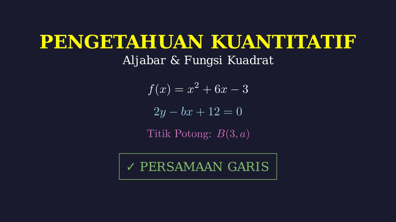 Titik Potong Parabola dan Garis Lurus