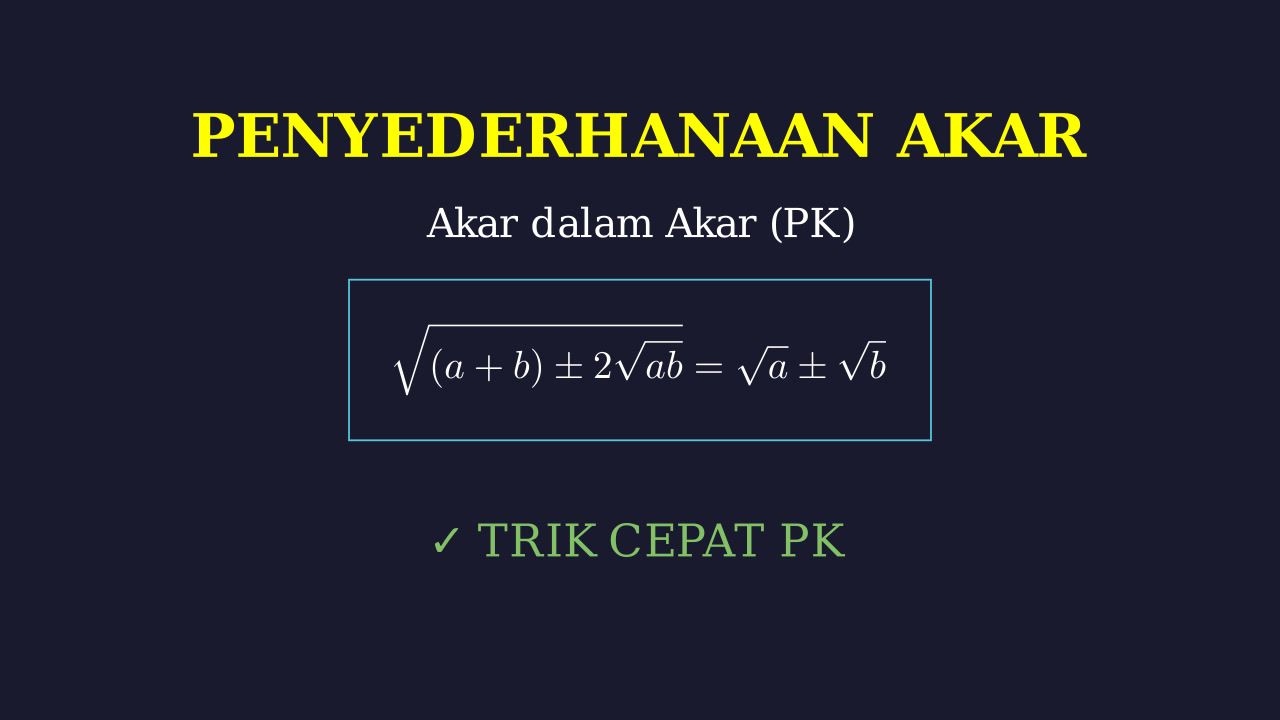 Penyederhanaan Akar dalam Akar