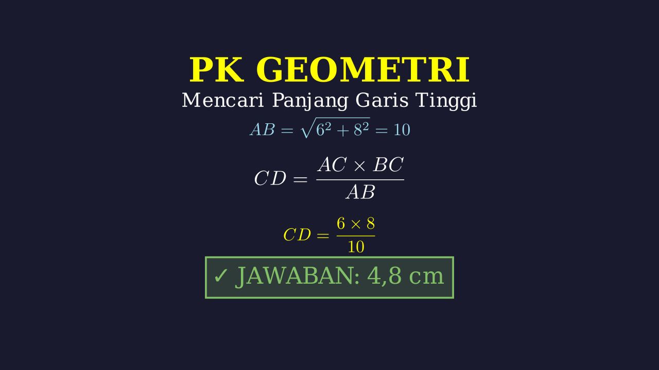 Garis Tinggi Segitiga Siku-Siku