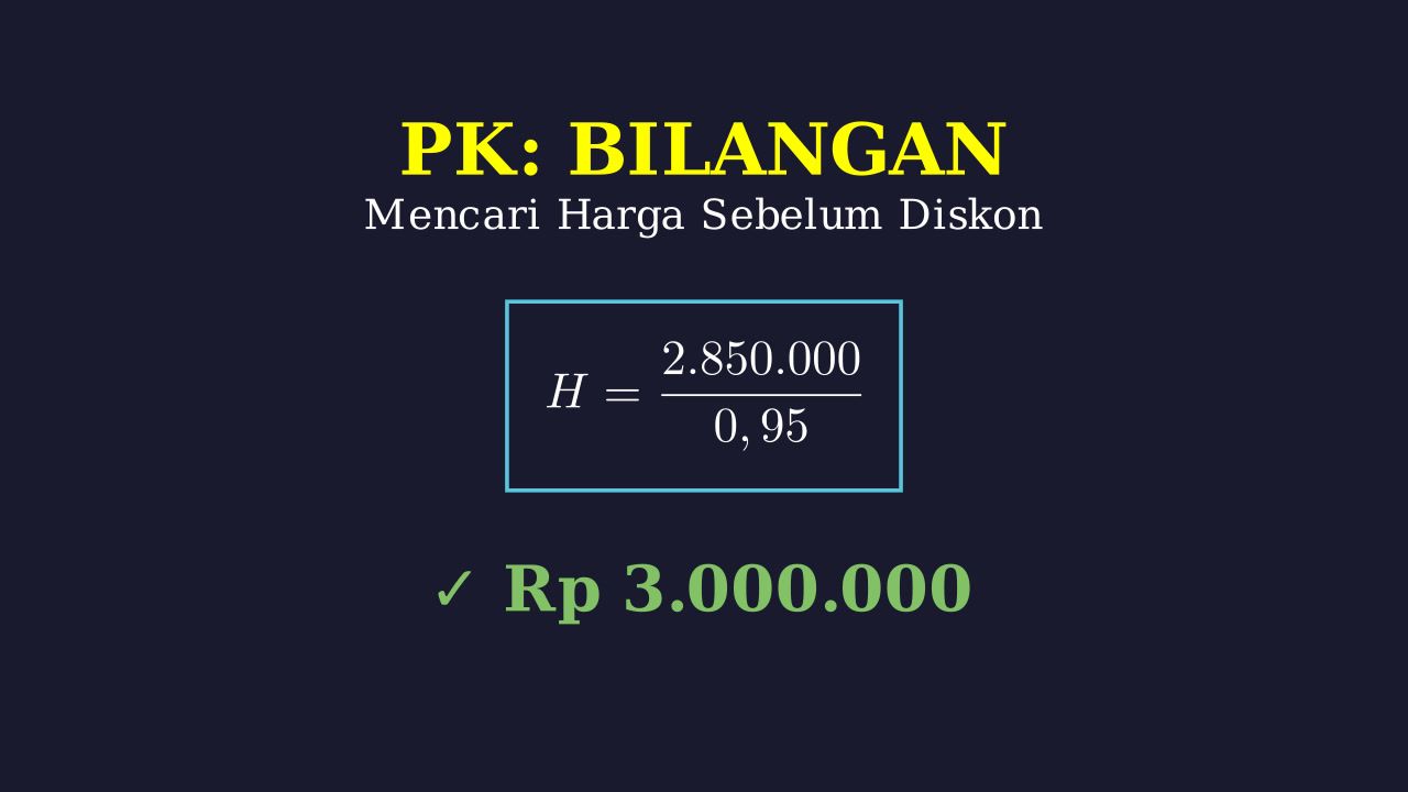 Menghitung Harga Sebelum Diskon