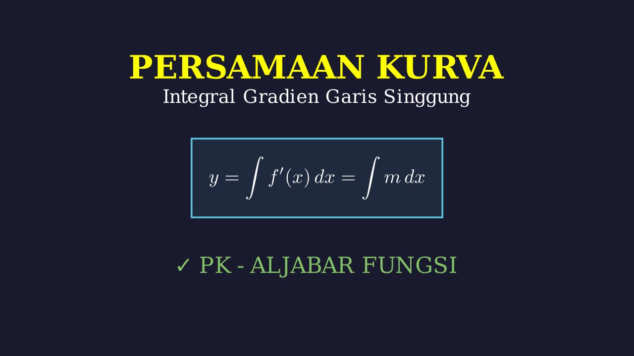 Persamaan Kurva dari Gradien Garis Singgung