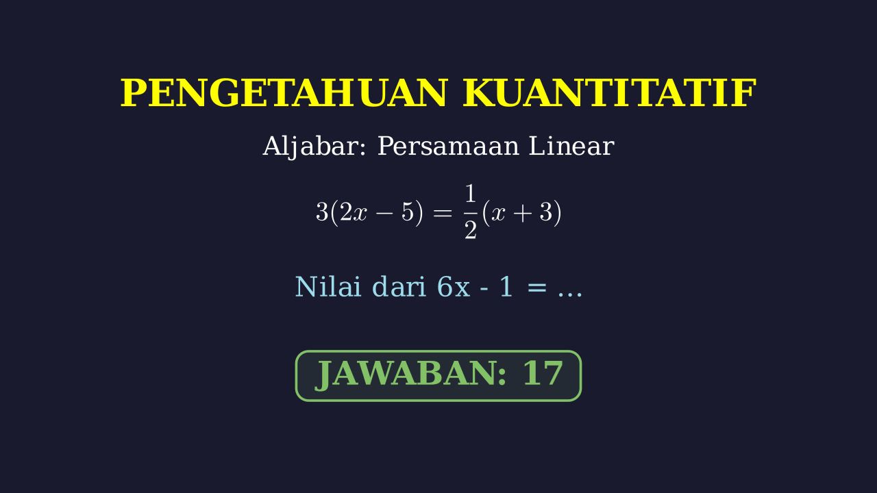Menyelesaikan Persamaan Linear