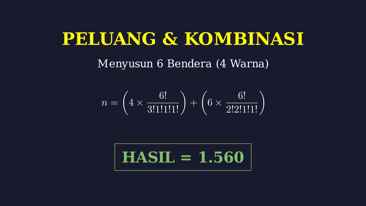 Permutasi: Menyusun 6 Bendera 4 Warna