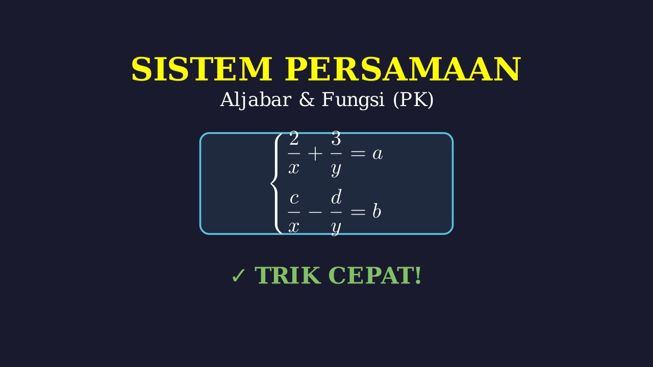 Menyelesaikan SPLDV Bentuk Pecahan
