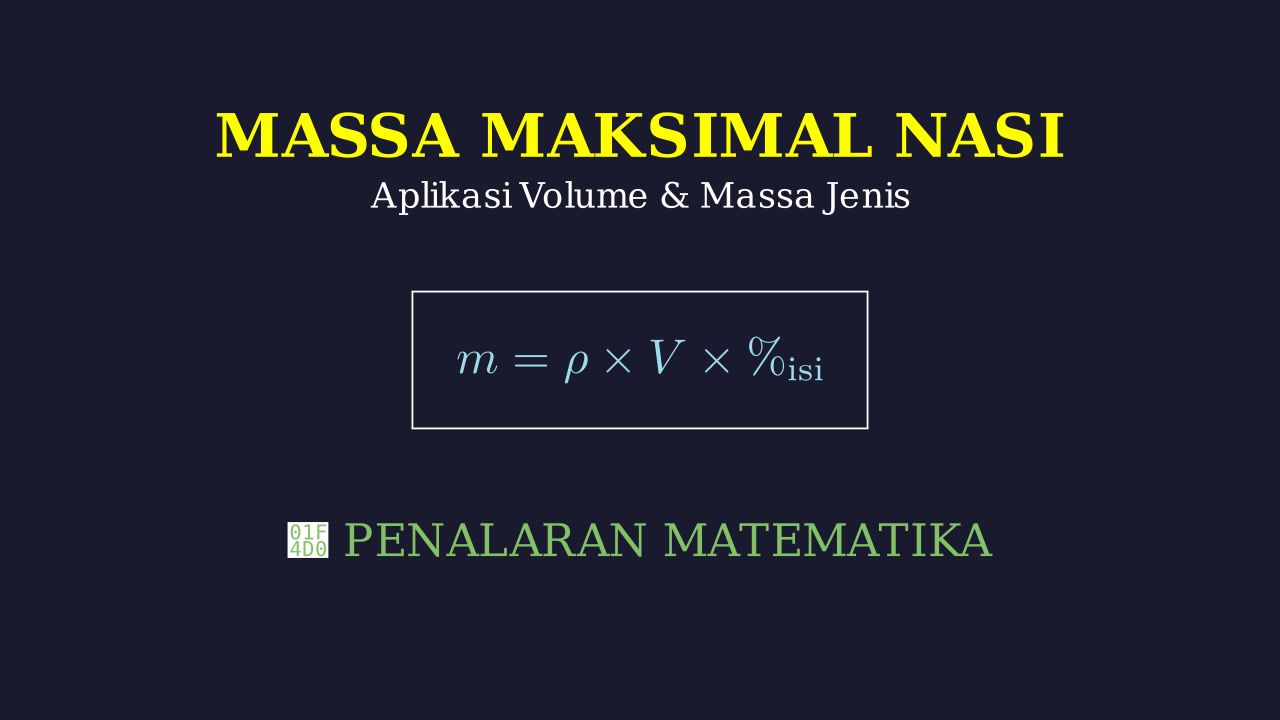 Menghitung Massa Maksimal Nasi dalam Ompreng