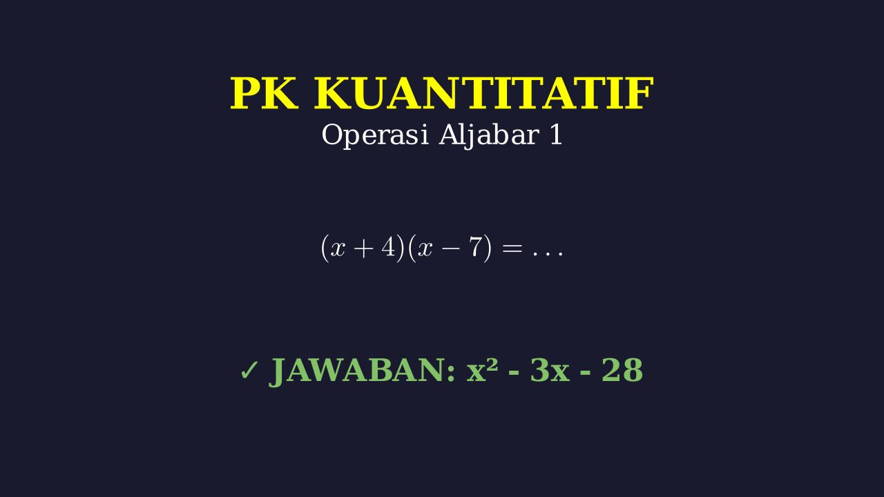 Dasar-Dasar Operasi Aljabar