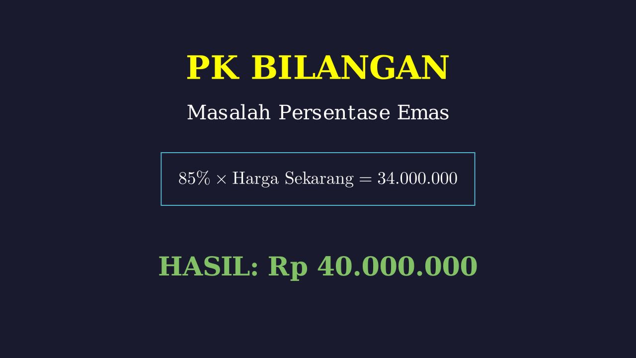 Menghitung Persentase Harga Emas
