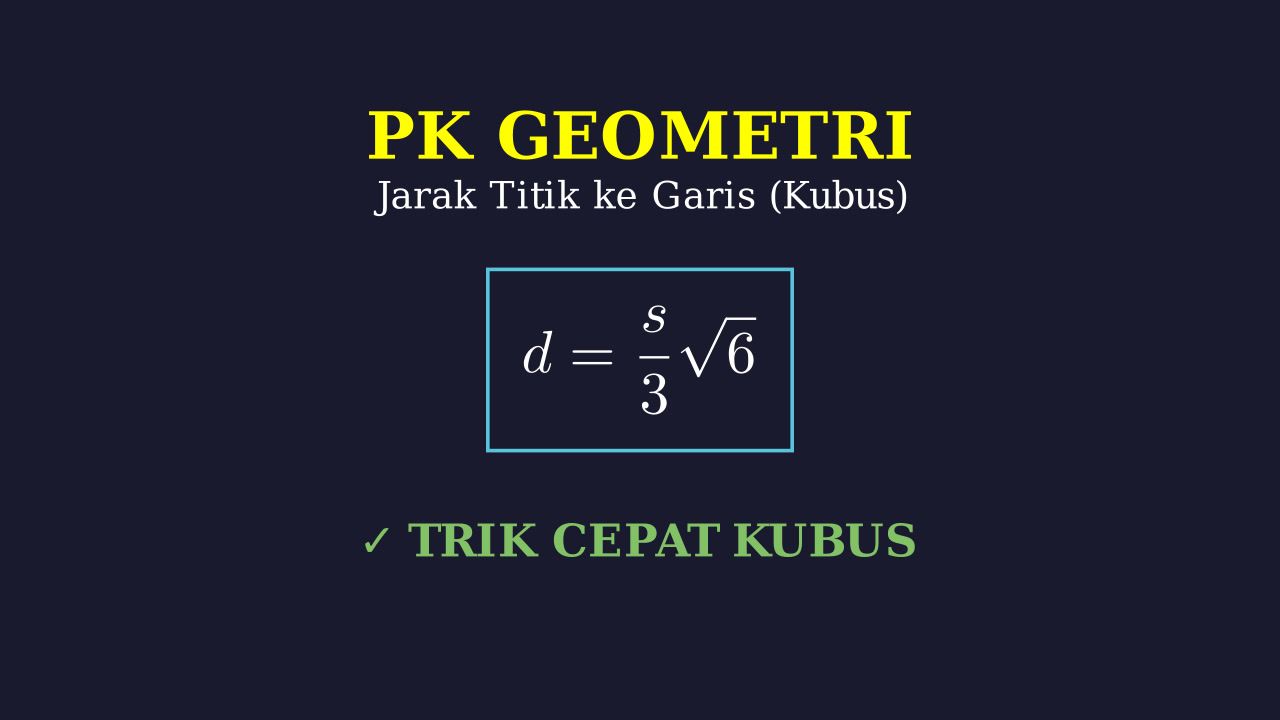 Jarak Titik Ke Garis Pada Kubus
