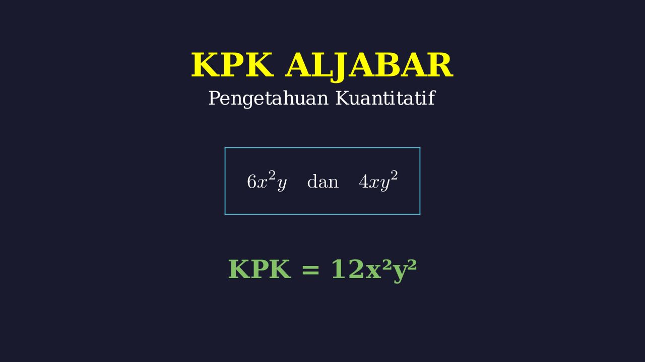 KPK Bentuk Aljabar