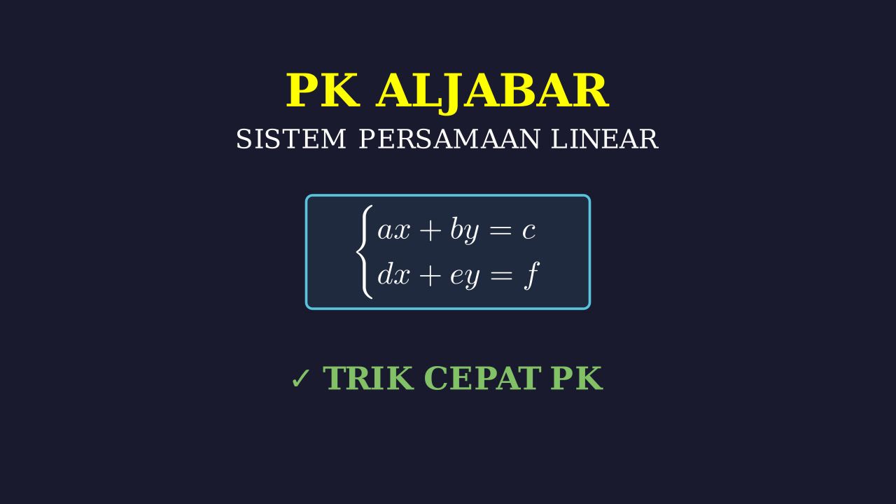 Aljabar: Sistem Persamaan Linear
