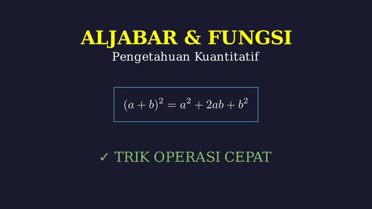 Rumus Aljabar Dasar