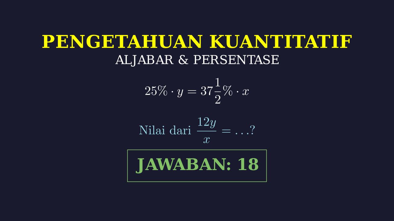 Menyelesaikan Perbandingan Persentase