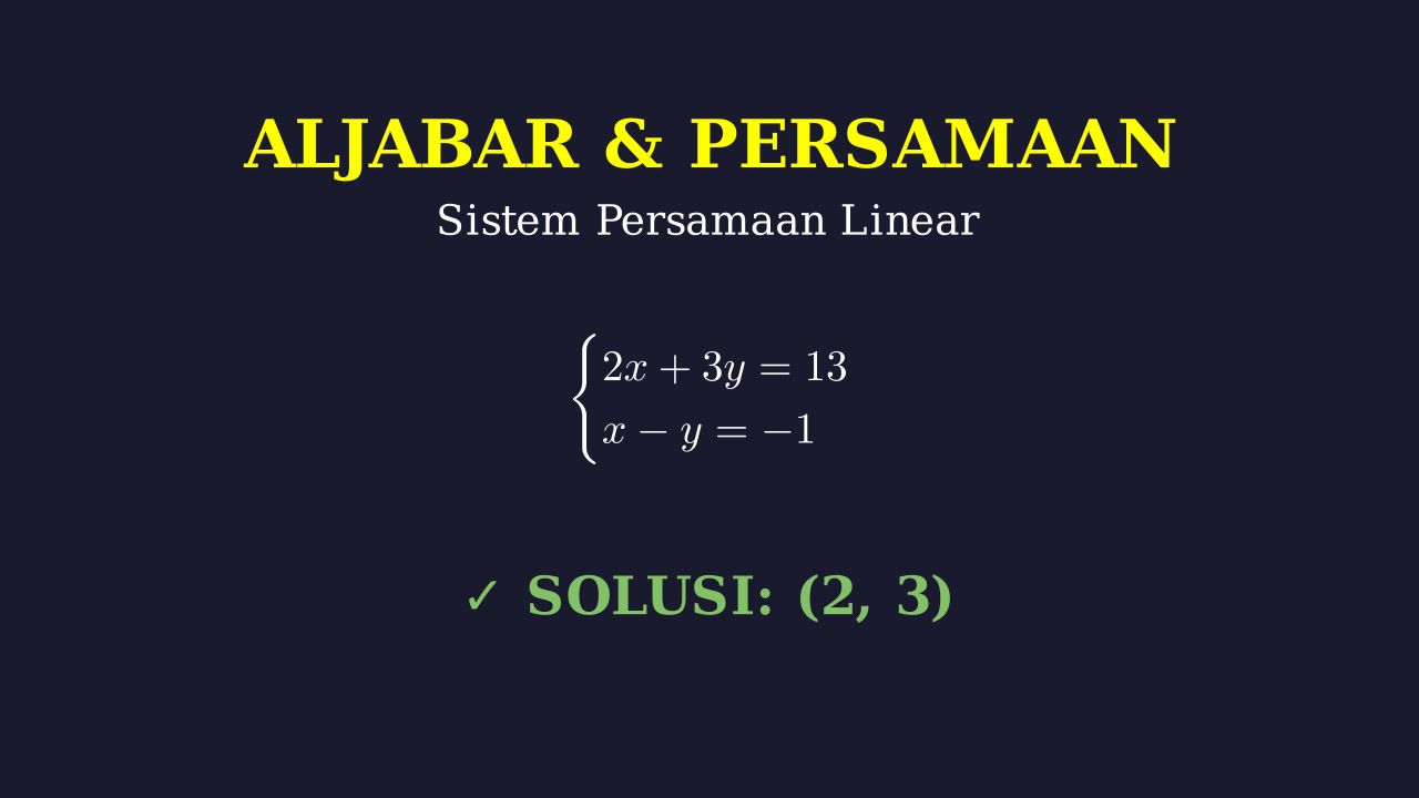 Aljabar: Menyelesaikan Sistem Persamaan