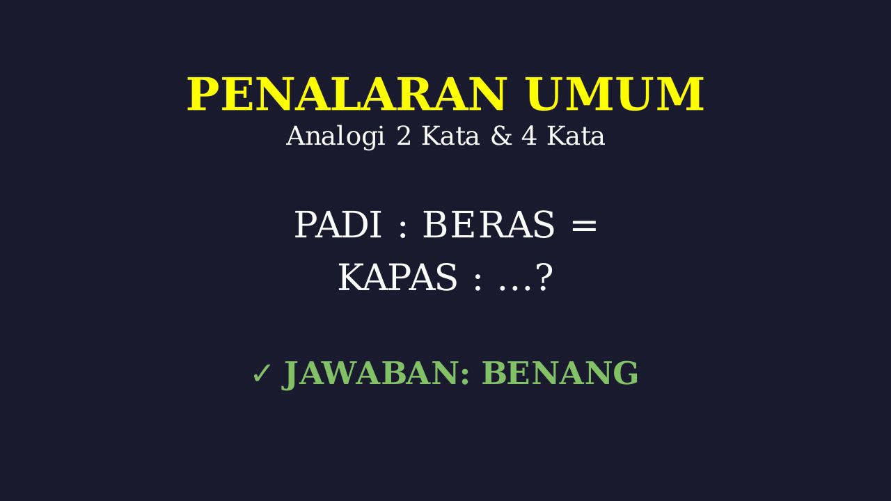 Tes Analogi: Hubungan Kata