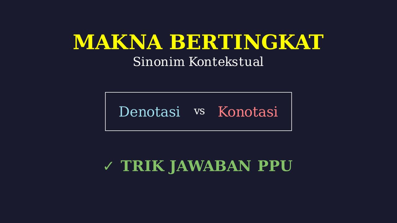 Makna Bertingkat & Sinonim Kontekstual