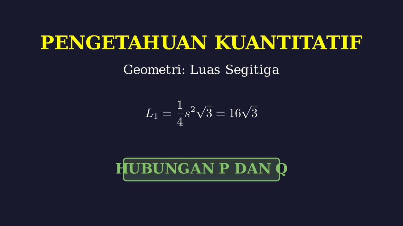 Hubungan Kuantitas P dan Q: Geometri Segitiga