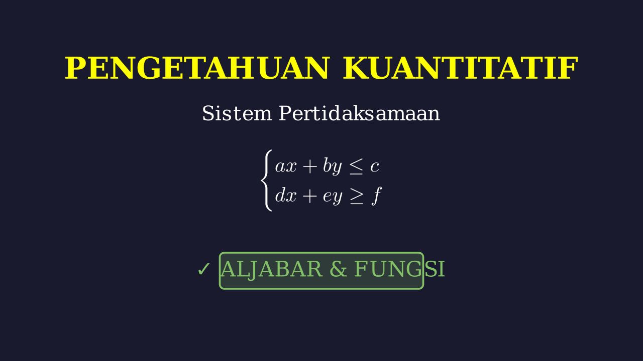 Sistem Pertidaksamaan Linear Dua Variabel