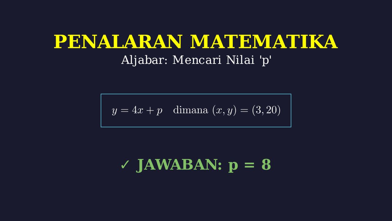 Mencari Nilai P dalam Persamaan