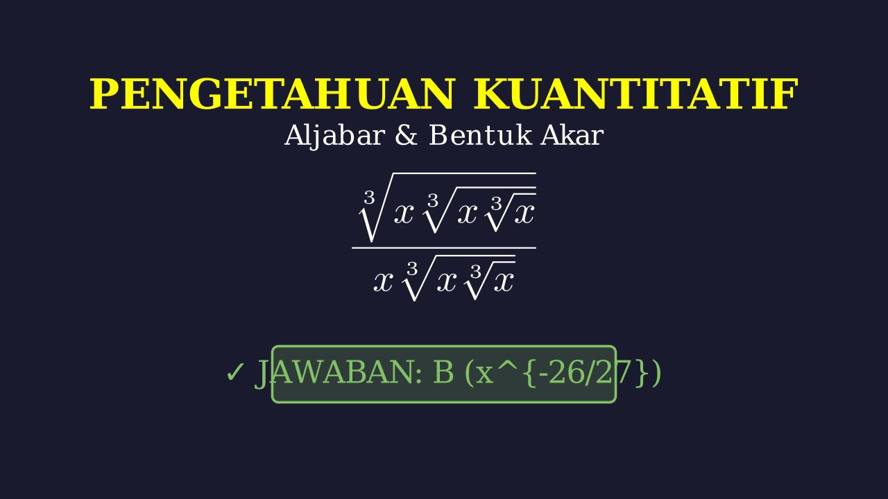 Menyederhanakan Bentuk Akar Bertingkat