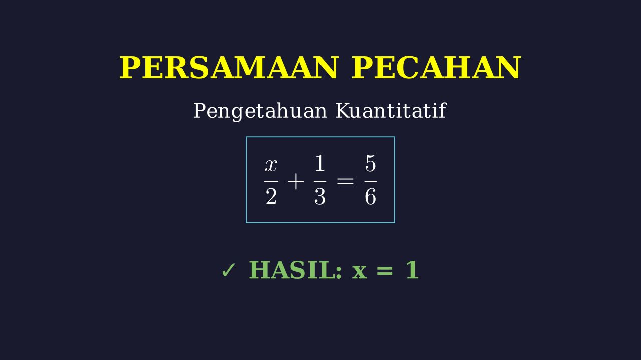 Menyelesaikan Persamaan Pecahan