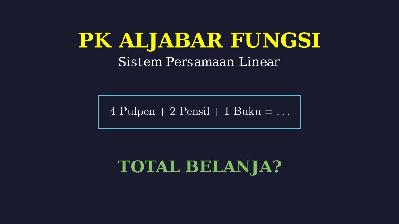 Menghitung Total Belanja Alat Tulis
