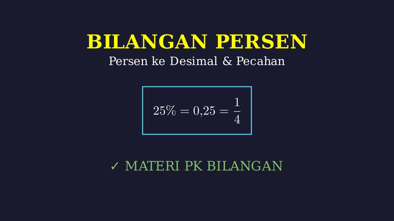 Mengubah Persen ke Desimal dan Pecahan