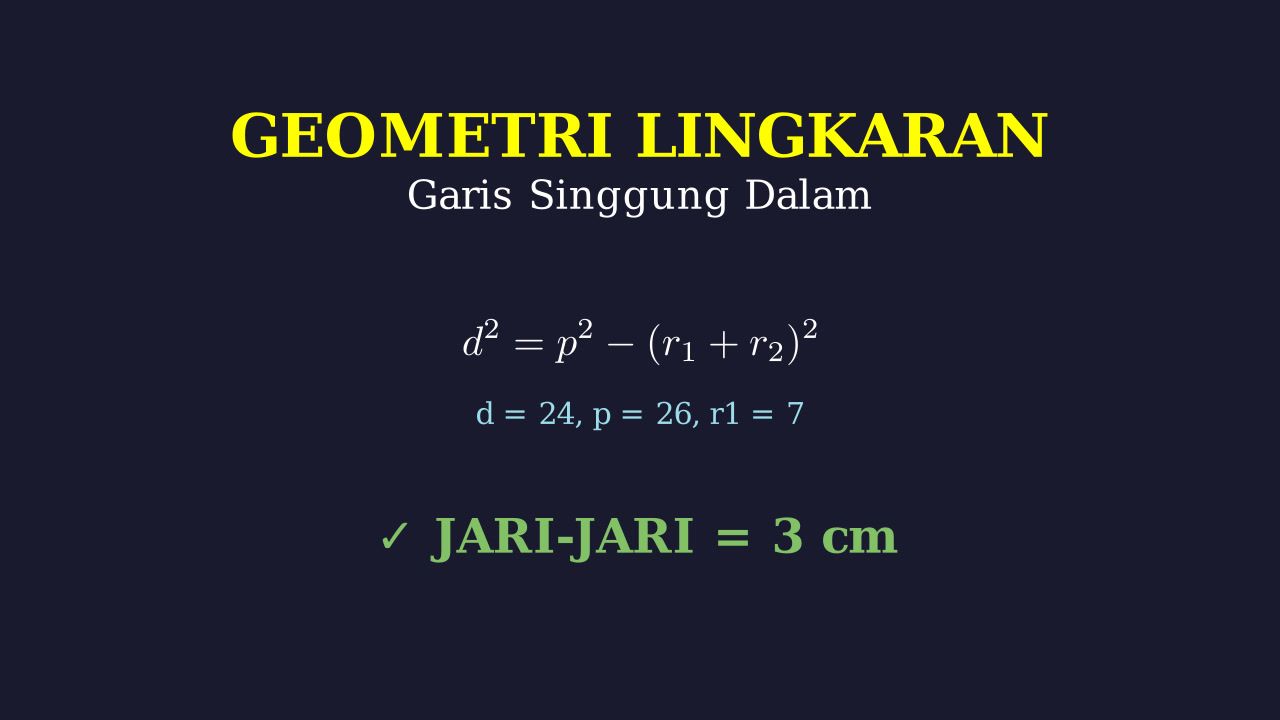 Mencari Jari-Jari Garis Singgung Persekutuan Dalam