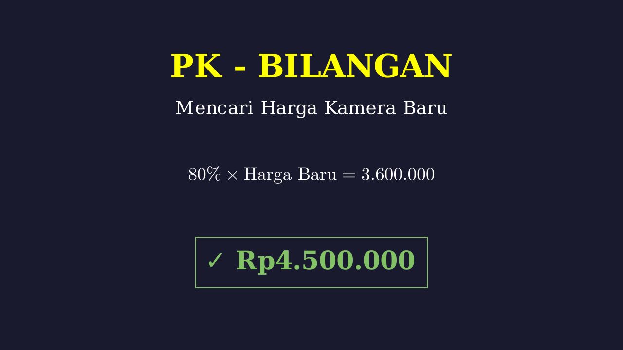 Menghitung Harga Kamera Baru