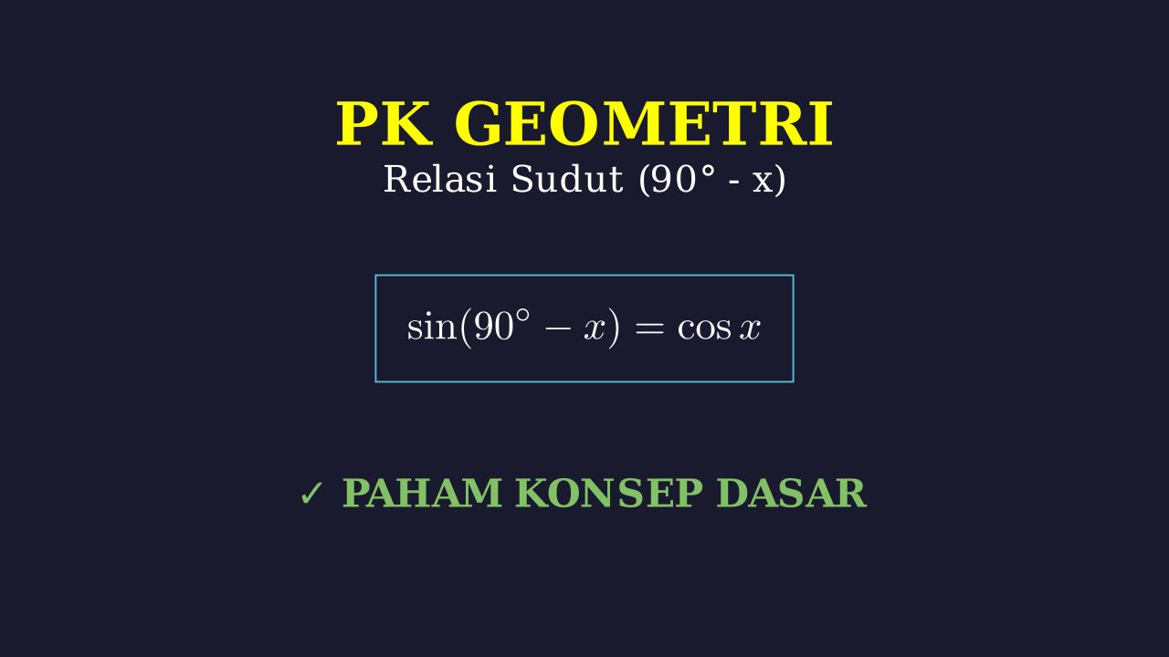 Relasi Sudut (90-x): Sin, Cos, Tan