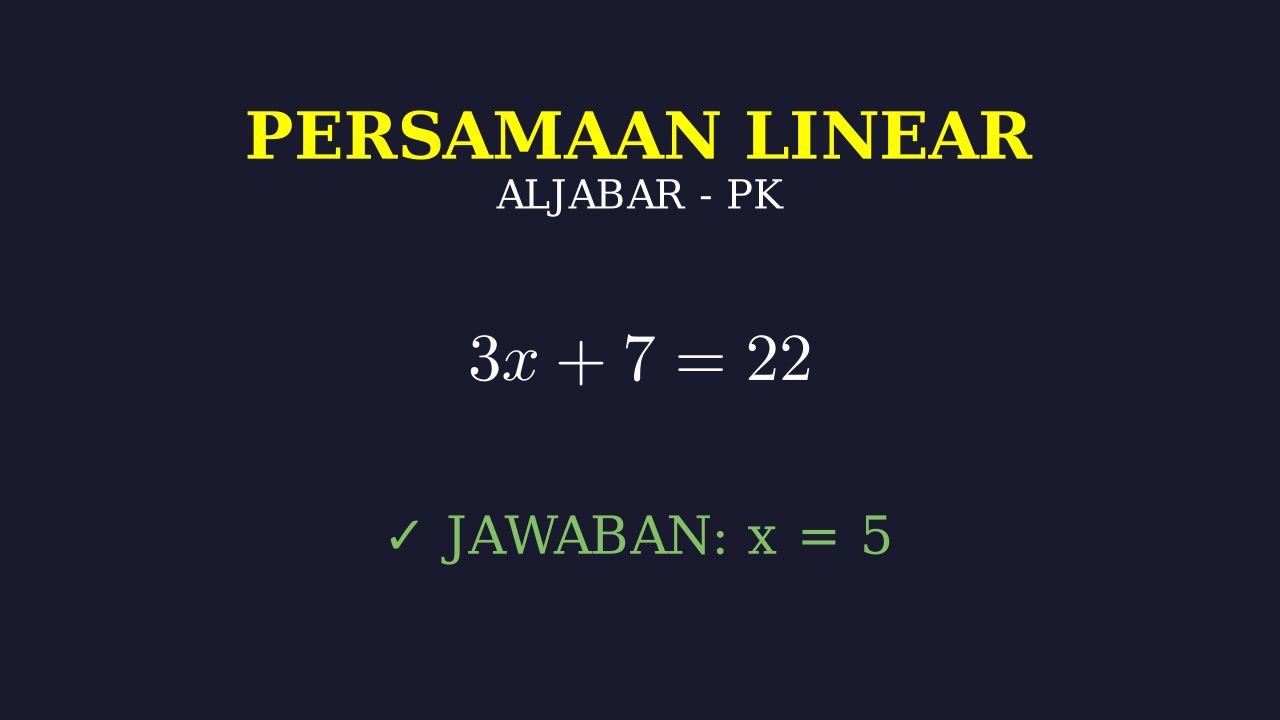 Persamaan Linear Aljabar