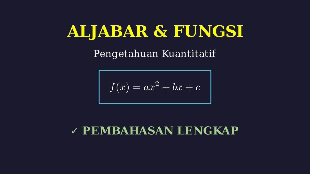Aljabar: Bahasa Matematika