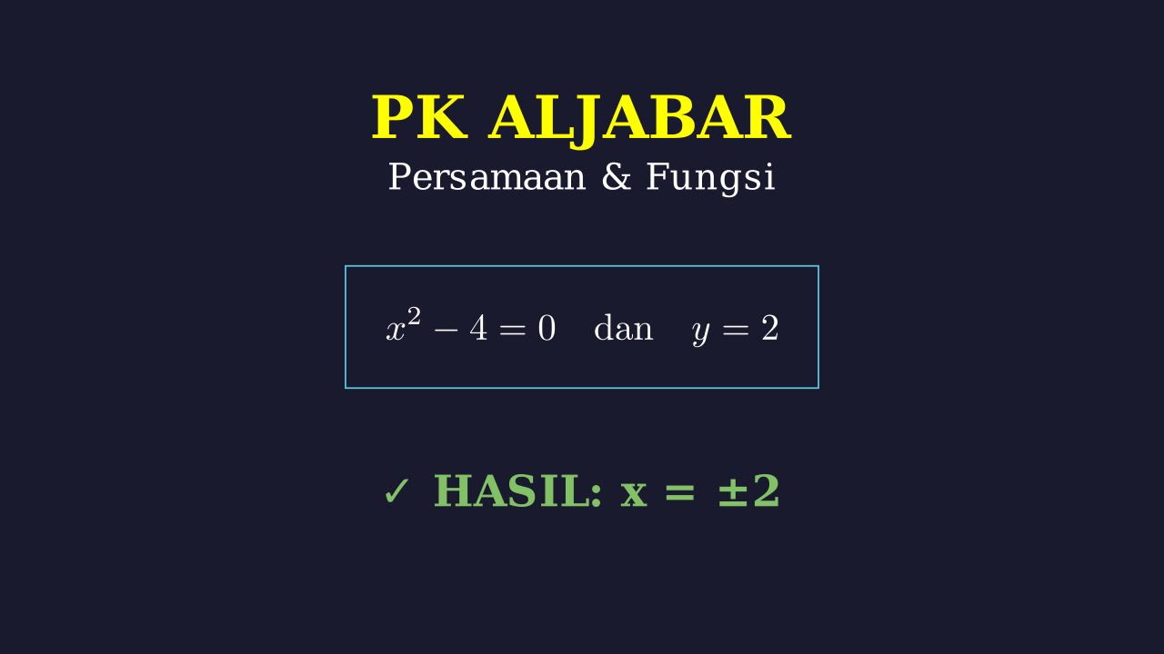 Sistem Persamaan Kuadrat dan Linear