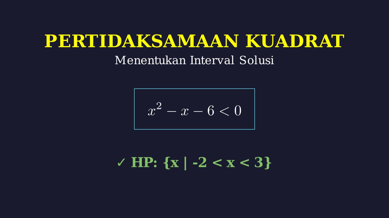 Interval Solusi Pertidaksamaan Kuadrat