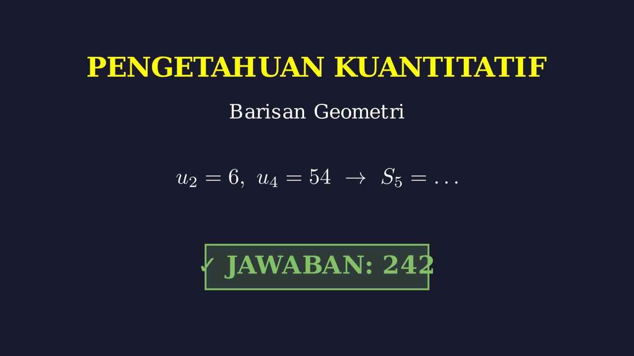 Jumlah 5 Suku Pertama Barisan Geometri
