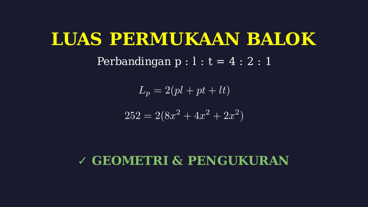 Balok: Perbandingan dan Luas Permukaan