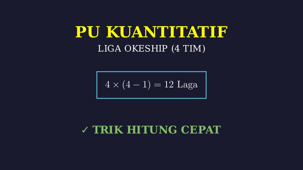 Menghitung Total Pertandingan Liga 4 Tim