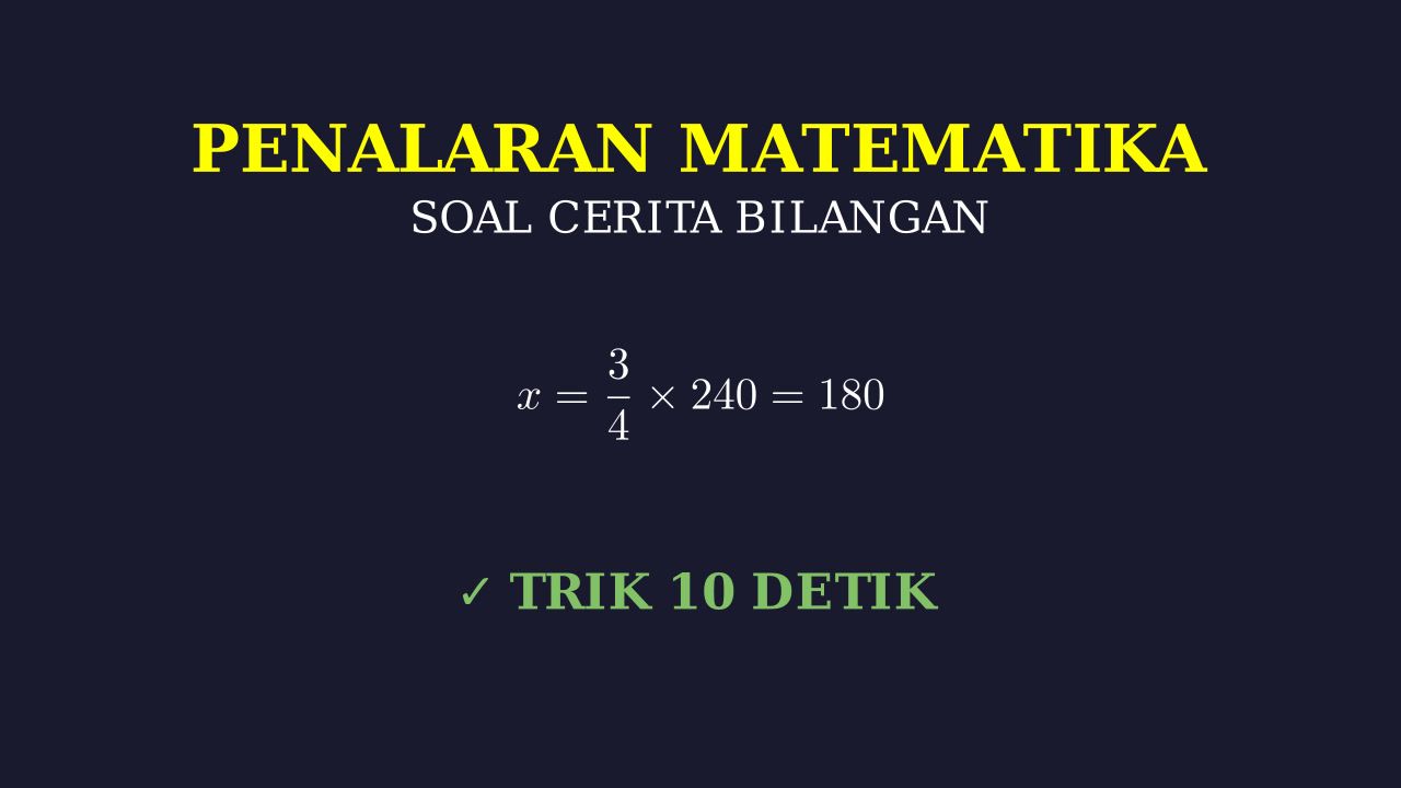 Strategi Menyelesaikan Soal Cerita