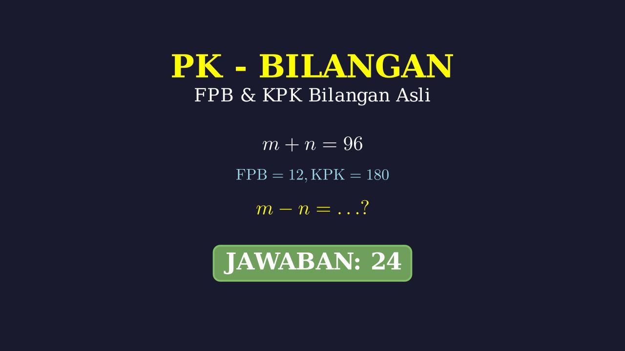 FPB dan KPK: Menghitung Selisih Dua Bilangan