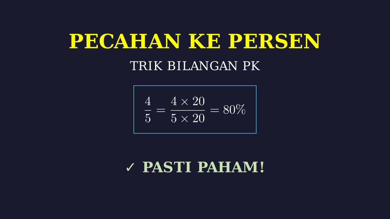 Mengubah Pecahan ke Persentase