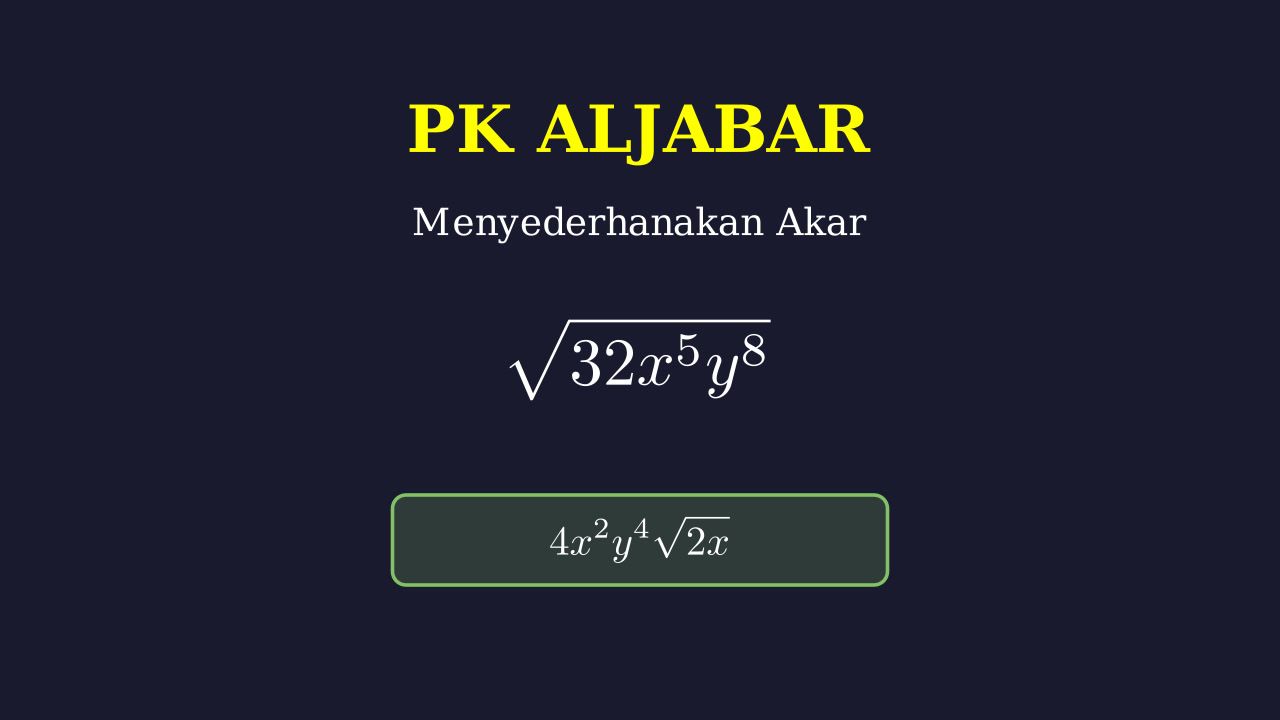Menyederhanakan Bentuk Akar