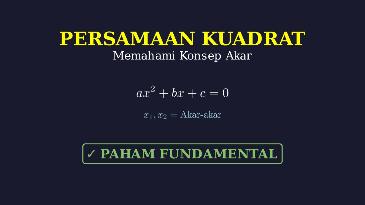Konsep Dasar & Akar Persamaan Kuadrat