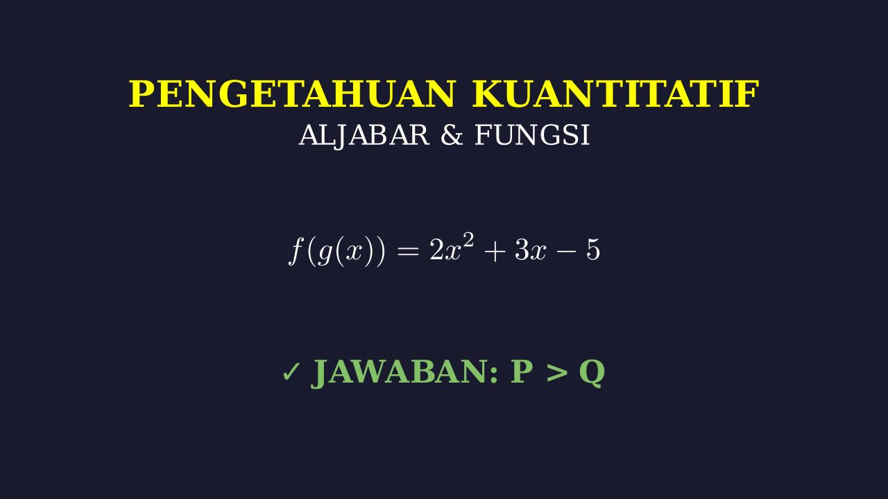 Soal Pengetahuan Kuantitatif