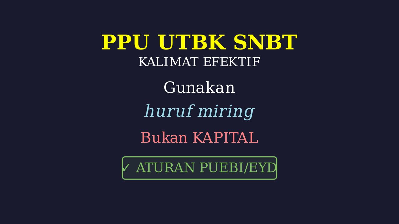 Aturan Penggunaan Huruf Miring