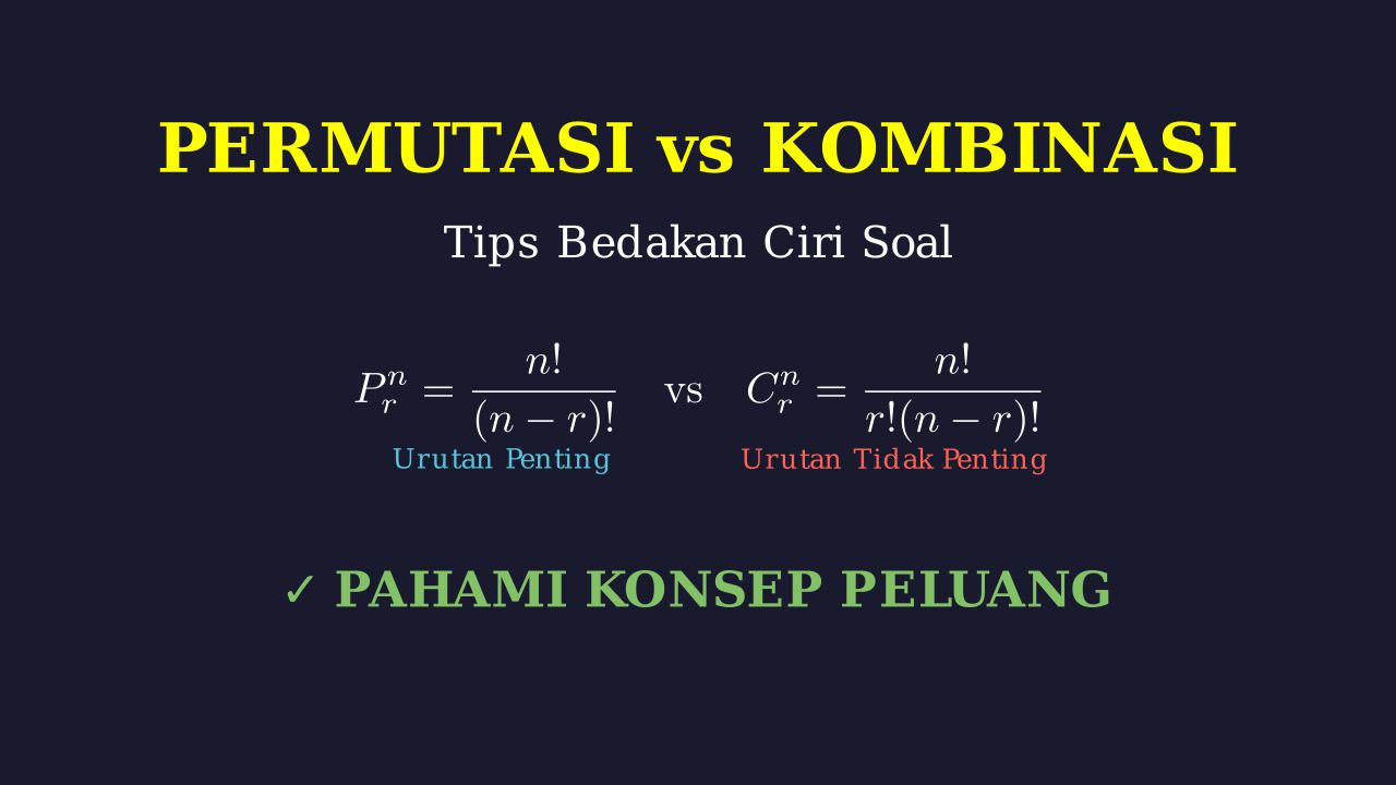 Membedakan Permutasi, Kombinasi, & Kaidah Pencacahan