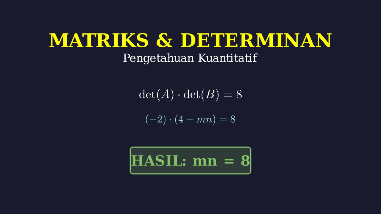 Determinan Perkalian Matriks