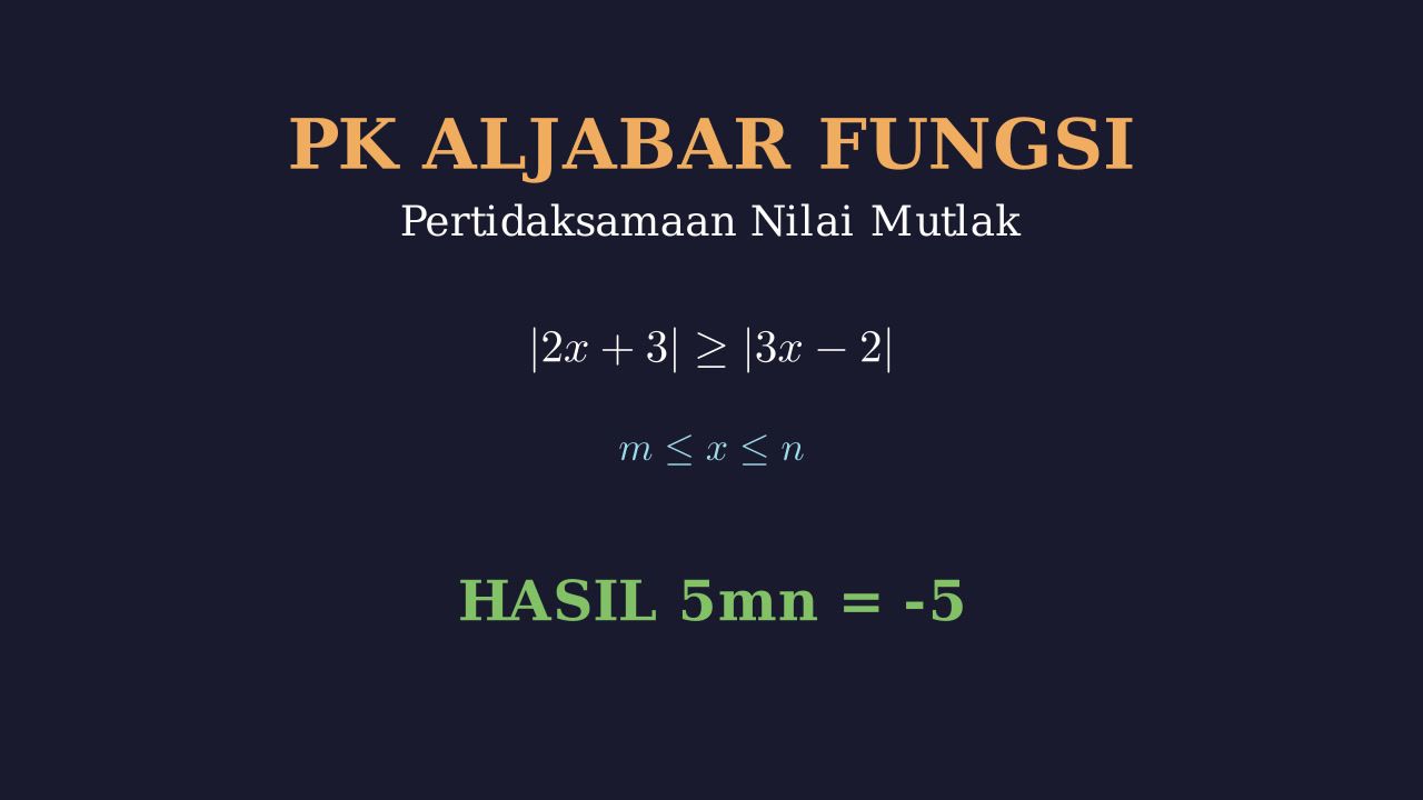 Pertidaksamaan Nilai Mutlak: Mencari Nilai 5mn