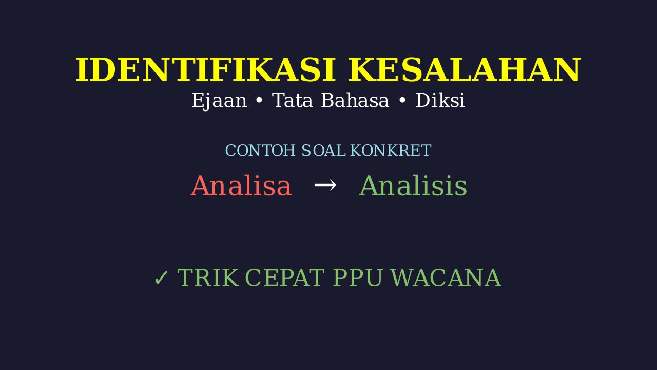 Trik Identifikasi Kesalahan Teks & Contoh Soal
