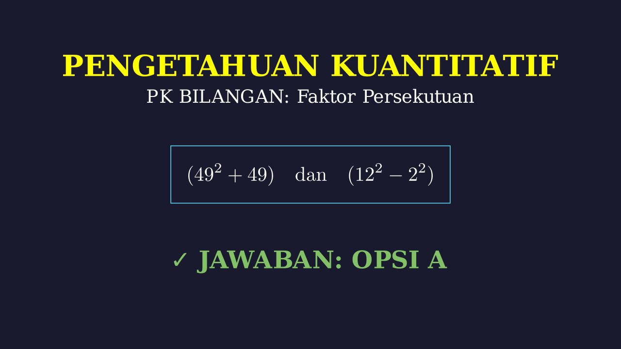 Menentukan Faktor Persekutuan