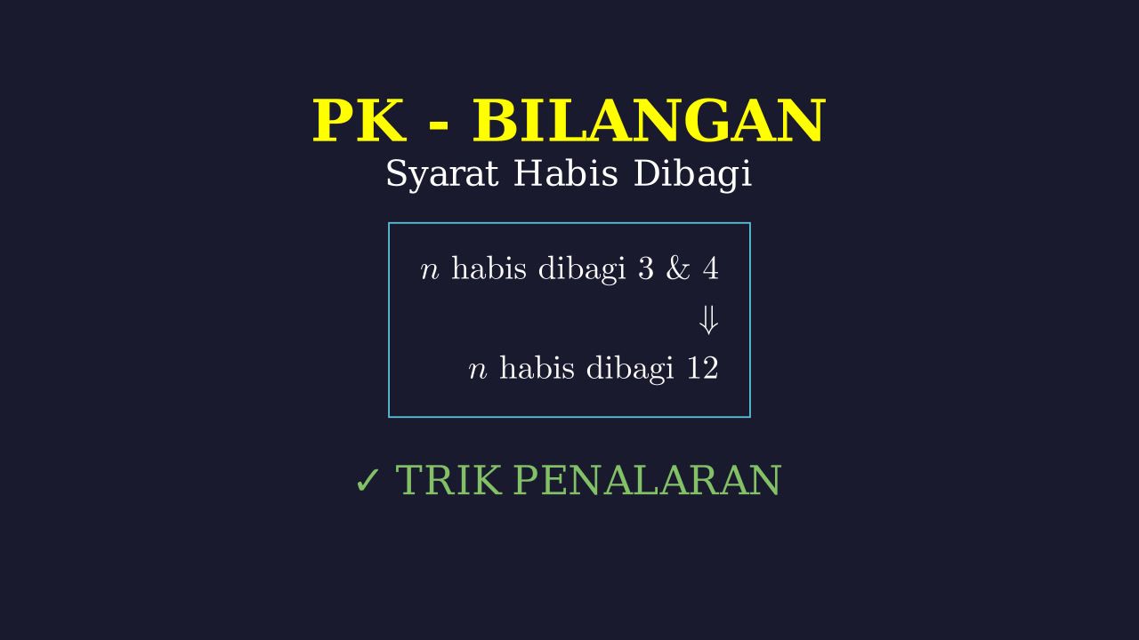 Syarat Keterbagian Bilangan