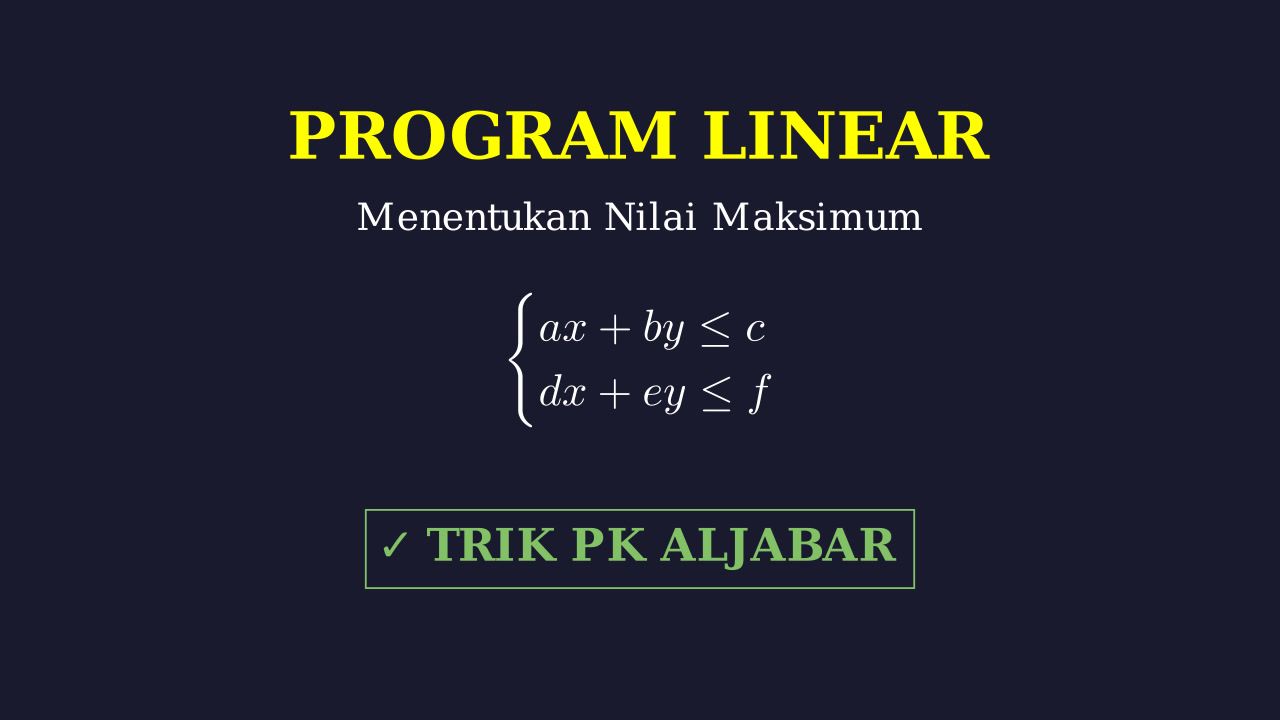 Program Linear: Grafik & Nilai Maksimum